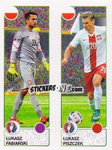 Sticker Lukasz Fabianski / Lukasz Piszczek - UEFA Euro France 2016 n. 314 - Panini