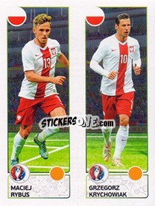 Sticker Maciej Rybus / Grzegorz Krychowiak - UEFA Euro France 2016 n. 316 - Panini