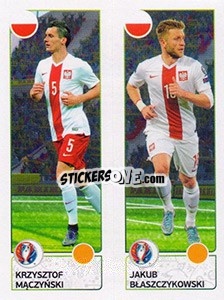Sticker Krzysztof Maczynski / Jakub Blaszczykowski - UEFA Euro France 2016 n. 317 - Panini
