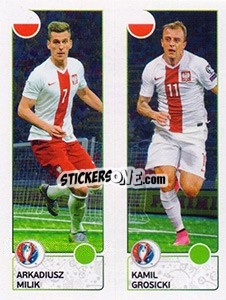 Sticker Arkadiusz Milik / Kamil Grosicki - UEFA Euro France 2016 n. 318 - Panini