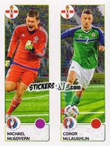 Sticker Michael McGovern / Conor McLaughlin - UEFA Euro France 2016 - Panini