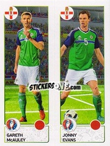 Cromo Gareth McAuley / Jonny Evans - UEFA Euro France 2016 - Panini