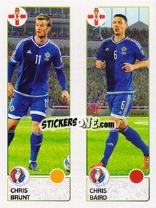 Sticker Chris Brunt / Chris Baird - UEFA Euro France 2016 n. 322 - Panini