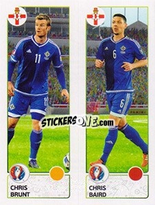 Sticker Chris Brunt / Chris Baird - UEFA Euro France 2016 - Panini