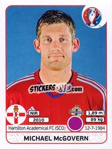 Sticker Michael McGovern - UEFA Euro France 2016 n. 325 - Panini