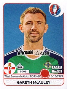 Sticker Gareth McAuley - UEFA Euro France 2016 n. 327 - Panini