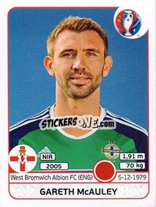 Figurina Gareth McAuley - UEFA Euro France 2016 - Panini