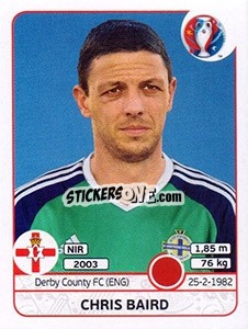 Figurina Chris Baird - UEFA Euro France 2016 - Panini