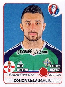 Sticker Conor McLaughlin - UEFA Euro France 2016 - Panini