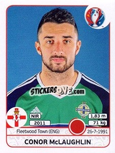 Sticker Conor McLaughlin - UEFA Euro France 2016 n. 330 - Panini