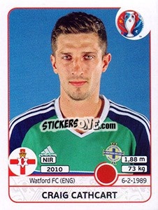 Sticker Craig Cathcart - UEFA Euro France 2016 n. 332 - Panini