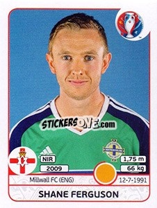 Sticker Shane Ferguson - UEFA Euro France 2016 n. 334 - Panini