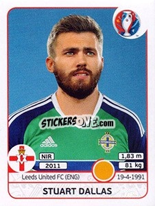 Sticker Stuart Dallas - UEFA Euro France 2016 n. 337 - Panini