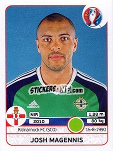 Sticker Josh Magennis - UEFA Euro France 2016 n. 343 - Panini