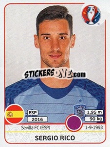 Sticker Sergio Rico - UEFA Euro France 2016 n. 353x - Panini