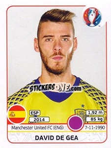 Cromo David de Gea - UEFA Euro France 2016 - Panini