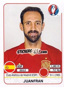 Sticker Juanfran - UEFA Euro France 2016 n. 357 - Panini