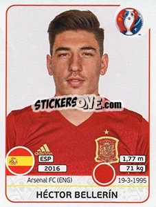 Sticker Héctor Bellerin - UEFA Euro France 2016 - Panini