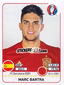 Sticker Marc Bartra - UEFA Euro France 2016 n. 360 - Panini
