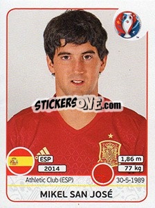 Sticker Mikel San José - UEFA Euro France 2016 n. 360x - Panini