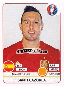 Sticker Santi Cazorla - UEFA Euro France 2016 n. 366 - Panini