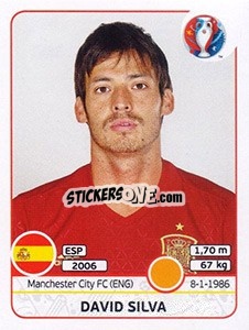 Sticker David Silva - UEFA Euro France 2016 - Panini