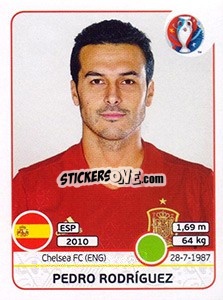 Sticker Pedro Rodríguez - UEFA Euro France 2016 n. 369 - Panini