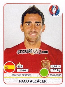 Sticker Paco Alcácer - UEFA Euro France 2016 - Panini