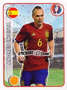 Sticker Andrés Iniesta - UEFA Euro France 2016 n. 373 - Panini