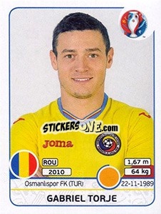 Sticker Gabriel Torje - UEFA Euro France 2016 n. 63 - Panini