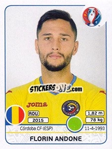 Sticker Florin Andone - UEFA Euro France 2016 - Panini