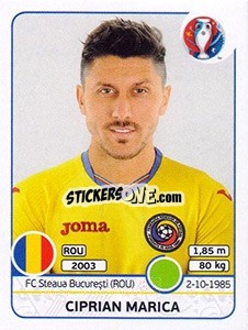 Sticker Ciprian Marica - UEFA Euro France 2016 n. 68 - Panini