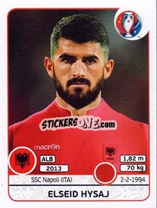 Sticker Elseid Hysaj - UEFA Euro France 2016 n. 71 - Panini