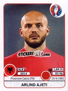 Sticker Arlind Ajeti - UEFA Euro France 2016 - Panini