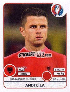 Sticker Andi Lila - UEFA Euro France 2016 n. 75 - Panini