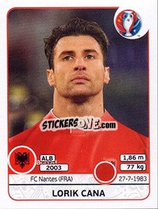 Sticker Lorik Cana - UEFA Euro France 2016 n. 76 - Panini