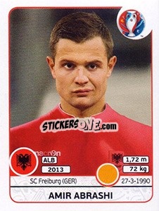 Sticker Amir Abrashi - UEFA Euro France 2016 n. 77 - Panini