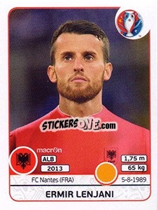 Sticker Ermir Lenjani - UEFA Euro France 2016 n. 80 - Panini