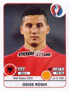 Sticker Odise Roshi - UEFA Euro France 2016 n. 81 - Panini