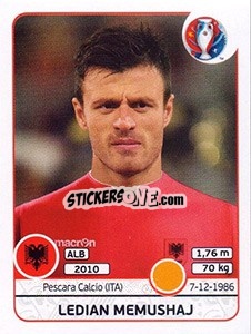 Sticker Ledian Memushaj - UEFA Euro France 2016 n. 84 - Panini