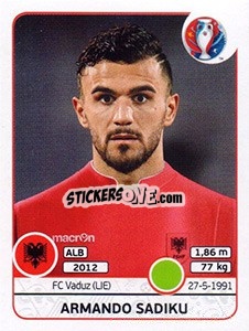 Sticker Armando Sadiku - UEFA Euro France 2016 - Panini