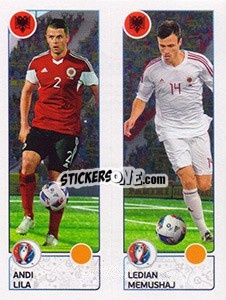 Sticker Andi Lila / Ledian Memushaj - UEFA Euro France 2016 - Panini