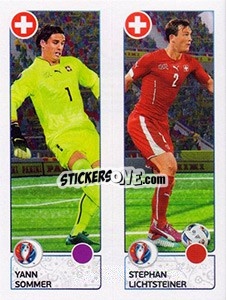 Sticker Yann Sommer / Stephan Lichtsteiner - UEFA Euro France 2016 - Panini