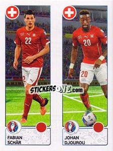 Sticker Fabian Schär / Johan Djourou - UEFA Euro France 2016 n. 97 - Panini