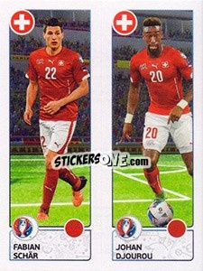 Cromo Fabian Schär / Johan Djourou - UEFA Euro France 2016 - Panini