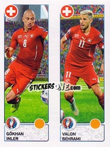 Sticker Gökhan Inler / Valon Behrami - UEFA Euro France 2016 n. 99 - Panini