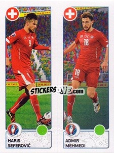 Sticker Haris Seferovic / Admir Mehmedi - UEFA Euro France 2016 n. 100 - Panini