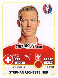 Sticker Stephan Lichtsteiner - UEFA Euro France 2016 - Panini