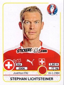 Sticker Stephan Lichtsteiner - UEFA Euro France 2016 n. 103 - Panini