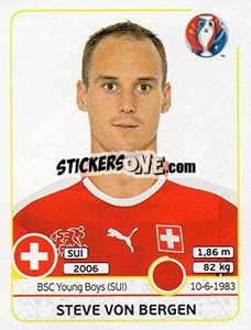 Sticker Steve von Bergen - UEFA Euro France 2016 n. 106x - Panini